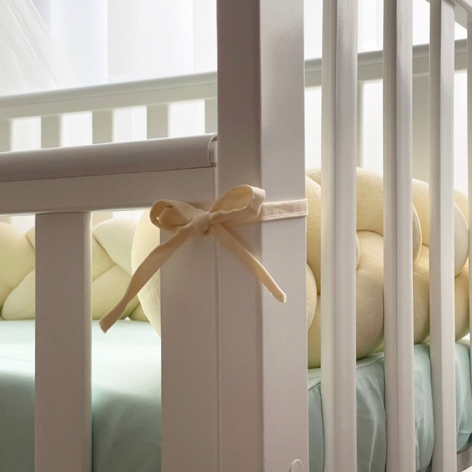 Set lenjerie pentru Patut Bebe din 6 piese Lion crem (2)